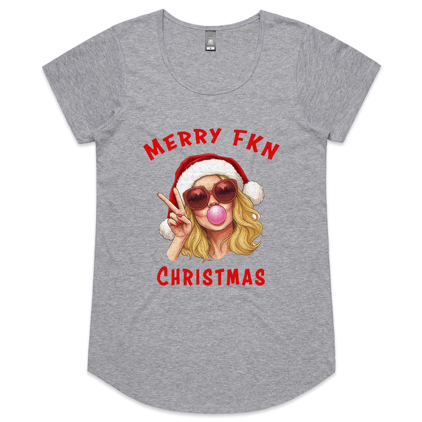 Merry Fkn Christmas - Ladies Scoop Neck Tee