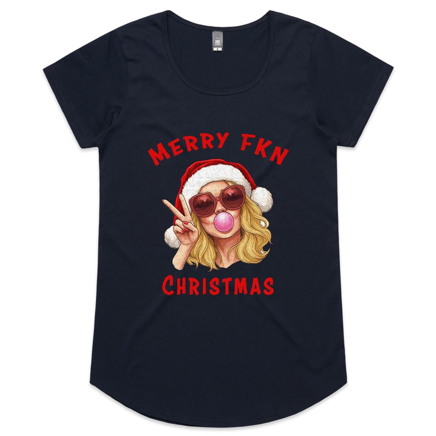 Merry Fkn Christmas - Ladies Scoop Neck Tee