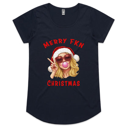 Merry Fkn Christmas - Ladies Scoop Neck Tee