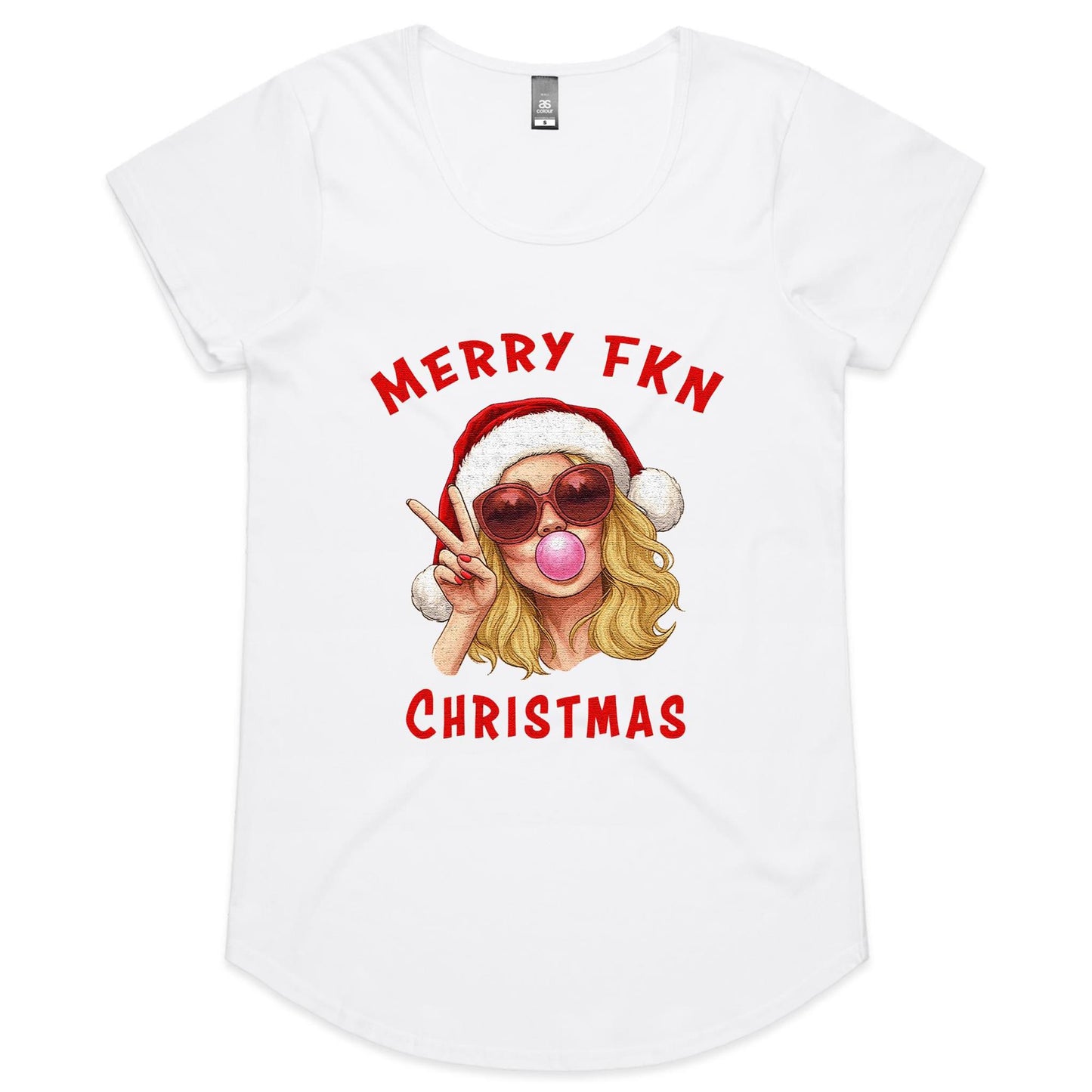 Merry Fkn Christmas - Ladies Scoop Neck Tee