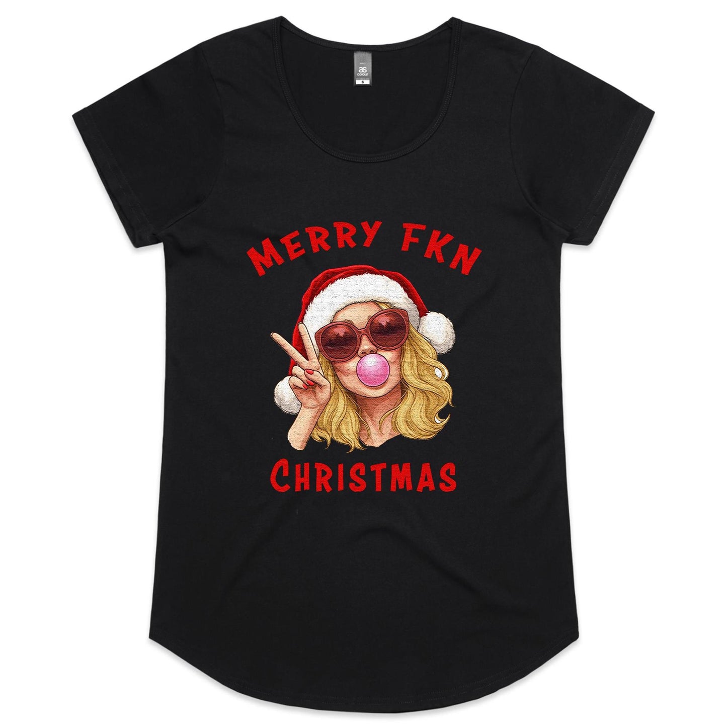 Merry Fkn Christmas - Ladies Scoop Neck Tee