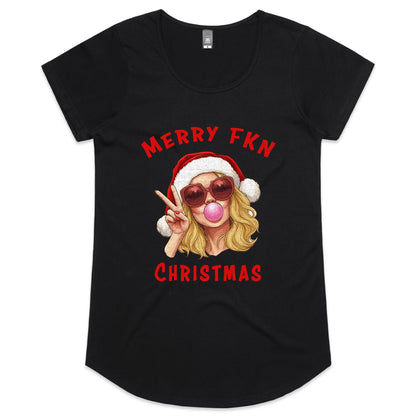 Merry Fkn Christmas - Ladies Scoop Neck Tee