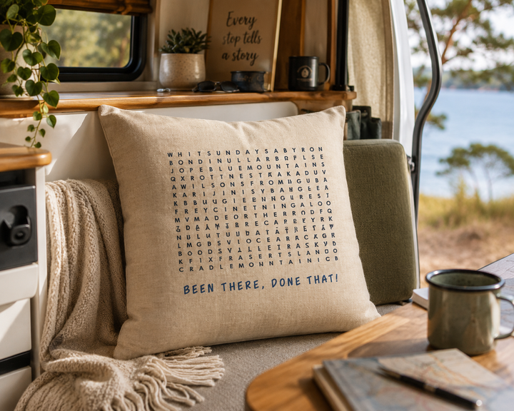 Been There, Done That - Linen Cushion Cover