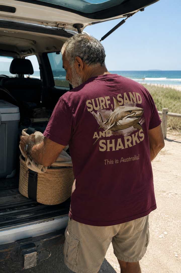 Surf, Sand & Sharks -  Signature Tee