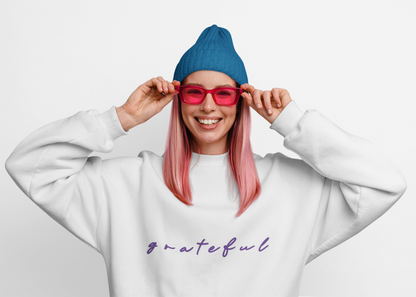 Grateful Sweatshirt – Supporting Mental Health Awareness.